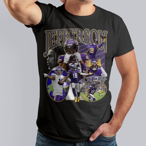 NLA "Justin Jefferson" Unisex T-Shirt / Black M-2XL - Picture 1 of 2